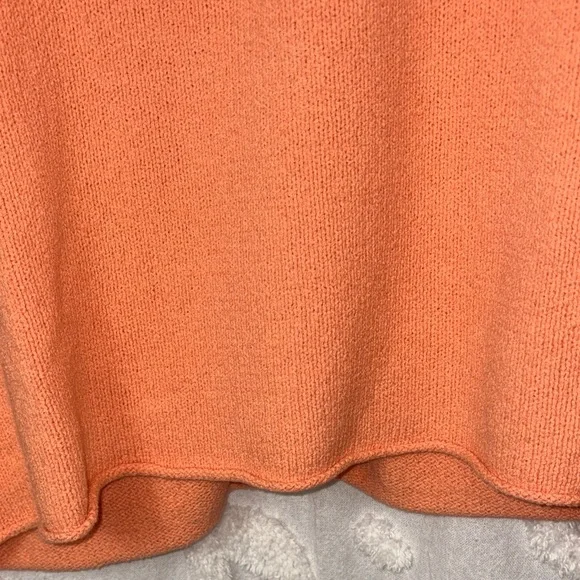 Orange V-Neck Sweater By Eileen Fisher XL - Picture 5 of 7